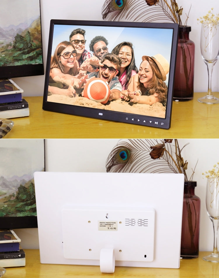 إطار صور رقمي بشاشة LED بحجم 15.0 بوصة مع حامل / جهاز تحكم عن بعد، Allwinner، يدعم إدخال USB / بطاقة SD / OTG، 15.0 بوصة، 15.0 بوصة Allwinner