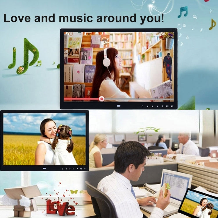 إطار صور رقمي بشاشة LED بحجم 15.0 بوصة مع حامل / جهاز تحكم عن بعد، Allwinner، يدعم إدخال USB / بطاقة SD / OTG، 15.0 بوصة، 15.0 بوصة Allwinner