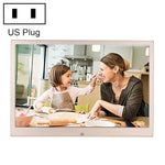 إطار صور رقمي بشاشة LED عالية الدقة 1280x800 مقاس 13.3 بوصة HSD1303 مع حامل وتحكم عن بعد، يدعم بطاقة SD / MMC / MS / منفذ USB، قابس UK (ذهبي)، HSD1303 13.3 بوصة