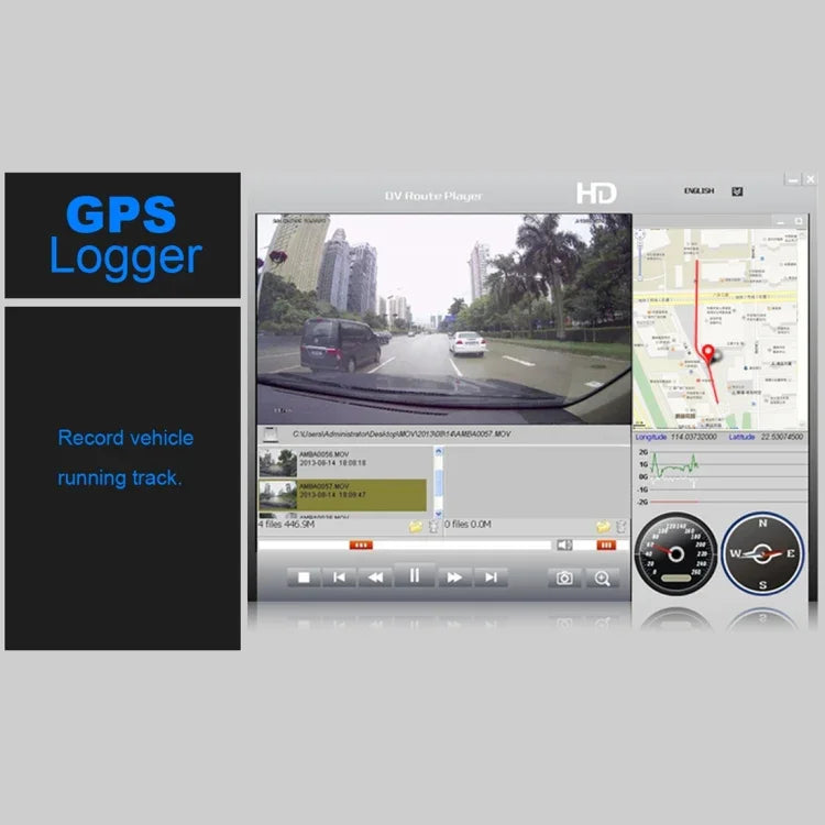 كاميرا DVR سيارة GS90C بشاشة LCD بحجم 2.7 بوصة، دقة HD 2304 × 1296P، زاوية عرض واسعة 170 درجة، يدعم كشف الحركة / بطاقة TF / حساس G / HDMI، GS90C