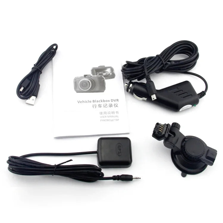كاميرا DVR سيارة GS90C بشاشة LCD بحجم 2.7 بوصة، دقة HD 2304 × 1296P، زاوية عرض واسعة 170 درجة، يدعم كشف الحركة / بطاقة TF / حساس G / HDMI، GS90C