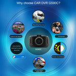 كاميرا DVR سيارة GS90C بشاشة LCD بحجم 2.7 بوصة، دقة HD 2304 × 1296P، زاوية عرض واسعة 170 درجة، يدعم كشف الحركة / بطاقة TF / حساس G / HDMI، GS90C