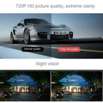 مسجل DVR سيارة Generalplus بشاشة LCD بحجم 2.4 بوصة ودقة 720P VGA، يدعم التسجيل المتكرر / كشف الحركة / وظيفة الرؤية الليلية، 2.4 بوصة