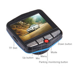 كاميرا فيديو سيارة VGA 480P مسجل صوت رقمي بشاشة LCD بحجم 2.4 بوصة، يدعم بطاقة Micro TF بسعة 32 جيجابايت ووظيفة الرؤية الليلية بالأشعة تحت الحمراء (أسود + أزرق)، شاشة LCD 2.4 بوصة