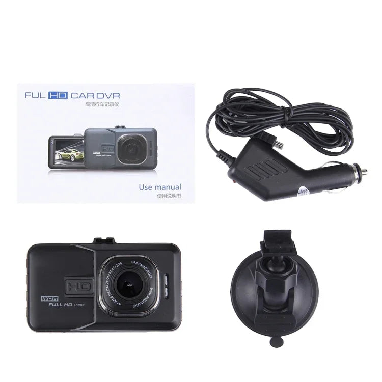 كاميرا DVR سيارة بشاشة LCD بحجم 3.0 بوصة، دقة HD 720P، كاميرا 3.0 ميجابكسل، زاوية عرض 170 درجة، يدعم الرؤية الليلية / كشف الحركة / بطاقة TF / HDMI / حساس G، 3.0 بوصة