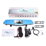مسجل سيارة G835 بشاشة عرض 4.3 بوصة بدقة HD 1080P ومرآة الرؤية الخلفية، Generalplus 2248، كاميرتان بزوايا عرض 170 درجة، يدعم التسجيل HDR / وظيفة كشف الحركة، G835