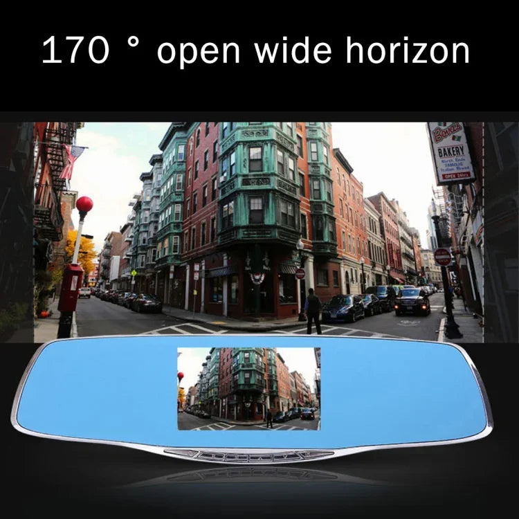 مسجل سيارة G835 بشاشة عرض 4.3 بوصة بدقة HD 1080P ومرآة الرؤية الخلفية، Generalplus 2248، كاميرتان بزوايا عرض 170 درجة، يدعم التسجيل HDR / وظيفة كشف الحركة، G835