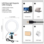 مجموعة PULUZ 4 في 1 لمعدات بث مباشر وتسجيل فيديو للهواتف الذكية + ضوء سيلفي LED حلقي RGBW 4.7 بوصة 12 سم + ميكروفون + حامل ترايبود جيب مع قاعدة ترايبود بارد لرأس الترايبود، 4 في 1، ضوء حلقي RGBW 4 في 1