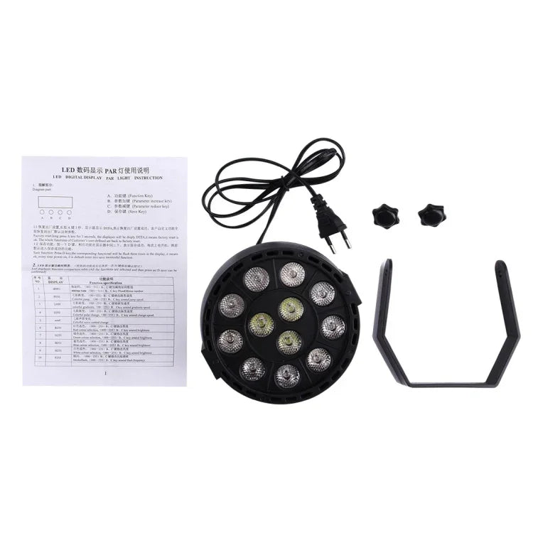 مع شاشة LED، أوضاع رئيس / تابع / DMX512 / تشغيل تلقائي، قابس أمريكي، قابس أمريكي