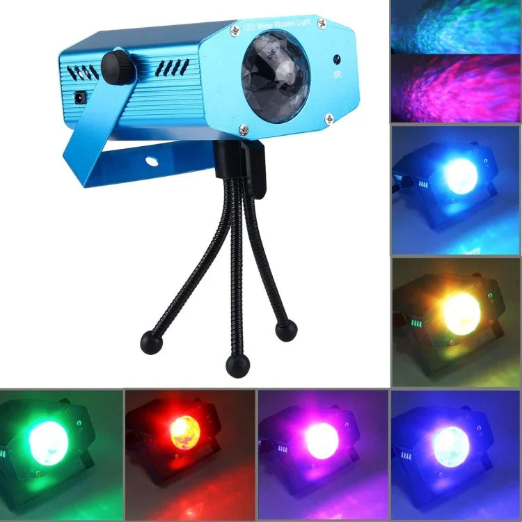 جهاز عرض موجة ماء صغير RGB 3 واط × 3 مع تحكم عن بعد، قابس أوروبي، قابس أوروبي