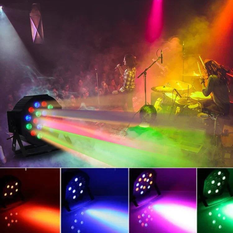 ضوء LED PAR DMX512 RGB بقوة 36W و36 LED مع جهاز تحكم عن بعد، وميض + تحكم صوتي + ذاتي الحركة، تيار متردد 100-240 فولت، RGB مع جهاز تحكم عن بعد