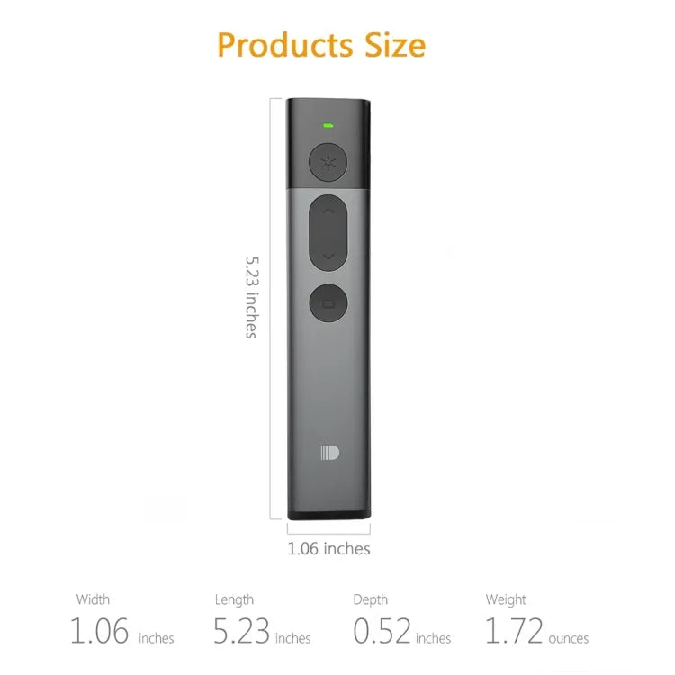 مؤشر ليزر أحمر DOOSL DSIT036 جهاز تقديم لاسلكي 2.4GHz للتحكم في PowerPoint، ليزر أحمر