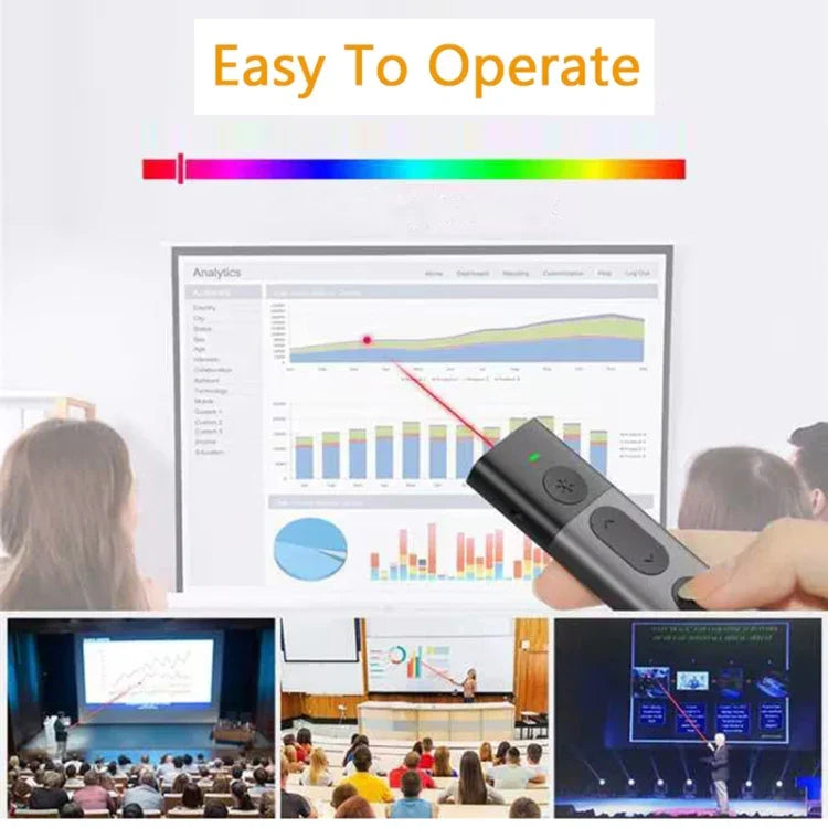 مؤشر ليزر أحمر DOOSL DSIT036 جهاز تقديم لاسلكي 2.4GHz للتحكم في PowerPoint، ليزر أحمر