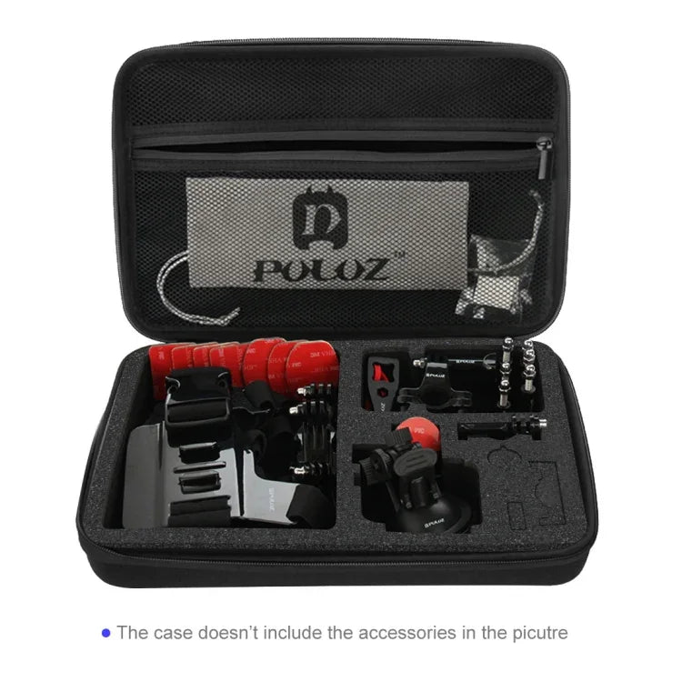 حقيبة حمل مقاومة للماء للسفر PULUZ لإكسسوارات كاميرات جو برو، إنستا360، DJI وغيرها من كاميرات الحركة، الحجم الكبير: 32 سم × 22 سم × 7 سم، لجوبرو، الحجم الكبير: 32 سم × 22 سم × 7 سم