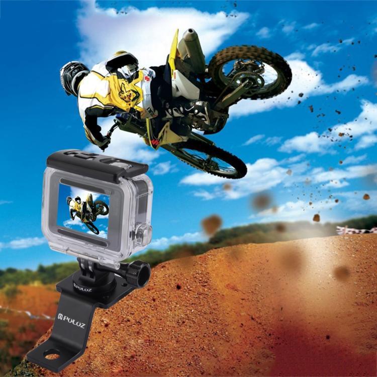 PULUZ حامل تثبيت دراجة نارية من سبائك الألمنيوم مع محول حامل ثلاثي القوائم ومسمار لكاميرات GoPro، Insta360، DJI وغيرها من كاميرات الأكشن، حامل تثبيت 2 (أسود)، حامل تثبيت 2 (فضي)، حامل تثبيت 2 (أحمر)، حامل تثبيت 2 (أزرق)، حامل تثبيت 2 (ذهبي)