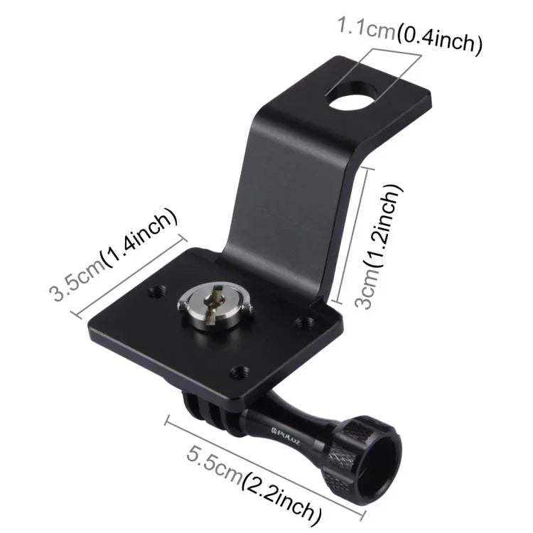 PULUZ حامل تثبيت دراجة نارية من سبائك الألمنيوم مع محول حامل ثلاثي القوائم ومسمار لكاميرات GoPro، Insta360، DJI وغيرها من كاميرات الأكشن، حامل تثبيت 2 (أسود)، حامل تثبيت 2 (فضي)، حامل تثبيت 2 (أحمر)، حامل تثبيت 2 (أزرق)، حامل تثبيت 2 (ذهبي)