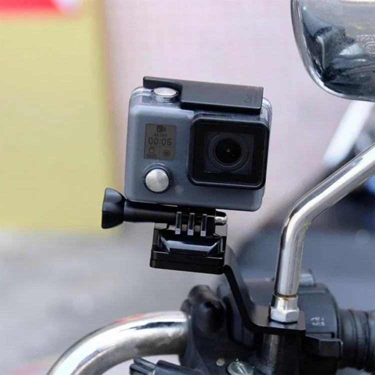 PULUZ حامل تثبيت دراجة نارية من سبائك الألمنيوم مع محول حامل ثلاثي القوائم ومسمار لكاميرات GoPro، Insta360، DJI وغيرها من كاميرات الأكشن، حامل تثبيت 2 (أسود)، حامل تثبيت 2 (فضي)، حامل تثبيت 2 (أحمر)، حامل تثبيت 2 (أزرق)، حامل تثبيت 2 (ذهبي)