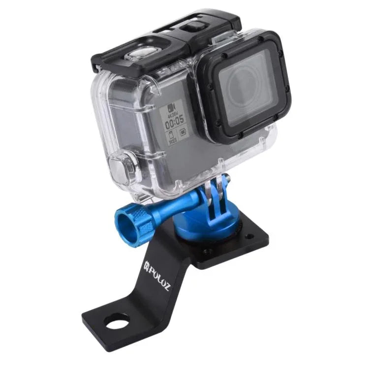 PULUZ حامل تثبيت دراجة نارية من سبائك الألمنيوم مع محول حامل ثلاثي القوائم ومسمار لكاميرات GoPro، Insta360، DJI وغيرها من كاميرات الأكشن، حامل تثبيت 2 (أسود)، حامل تثبيت 2 (فضي)، حامل تثبيت 2 (أحمر)، حامل تثبيت 2 (أزرق)، حامل تثبيت 2 (ذهبي)