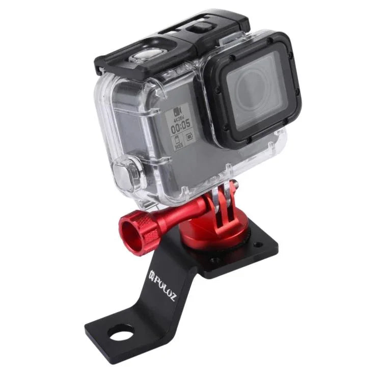 PULUZ حامل تثبيت دراجة نارية من سبائك الألمنيوم مع محول حامل ثلاثي القوائم ومسمار لكاميرات GoPro، Insta360، DJI وغيرها من كاميرات الأكشن، حامل تثبيت 2 (أسود)، حامل تثبيت 2 (فضي)، حامل تثبيت 2 (أحمر)، حامل تثبيت 2 (أزرق)، حامل تثبيت 2 (ذهبي)