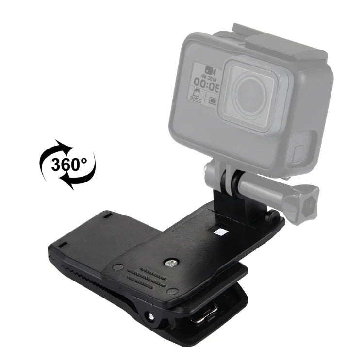 حامل قبعة ظهر دوار بزاوية 360 درجة مع مشبك تحرير سريع من PULUZ لكاميرات GoPro، Insta360، DJI وكاميرات الحركة الأخرى، حامل قبعة