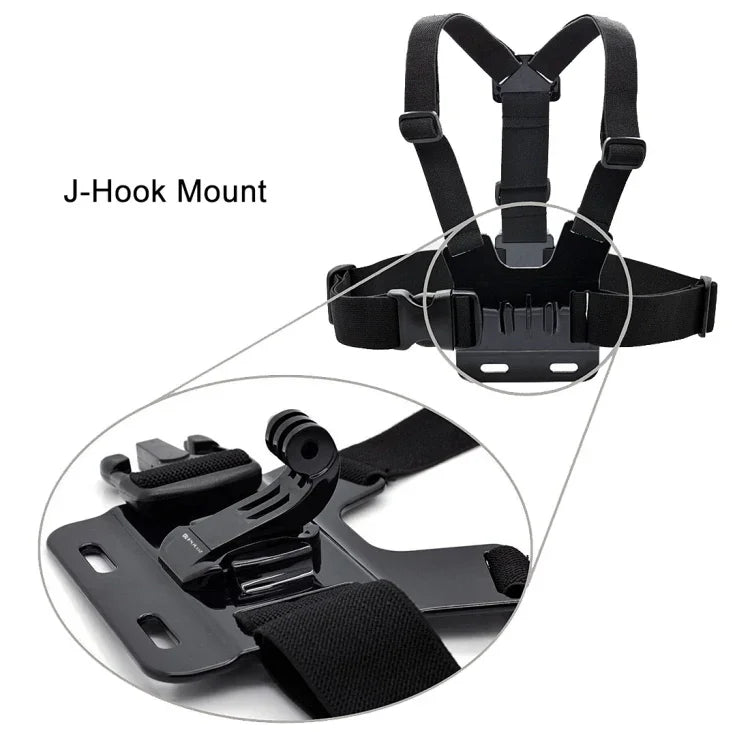 حامل خطاف J عمودي أسود من PULUZ للكاميرات الرياضية PULUZ، مشبك فك مرن للفك لكاميرات GoPro، Insta360، DJI وغيرها من الكاميرات الرياضية، حامل خطاف J