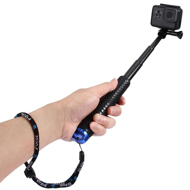 عمود أحادي قابل للتمديد محمول باليد من PULUZ لكاميرات GoPro، Insta360، DJI وغيرها من الكاميرات الرياضية، الطول: 19-49 سم، الطول: 19-49 سم