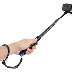 عمود أحادي قابل للتمديد محمول باليد من PULUZ لكاميرات GoPro، Insta360، DJI وغيرها من الكاميرات الرياضية، الطول: 19-49 سم، الطول: 19-49 سم
