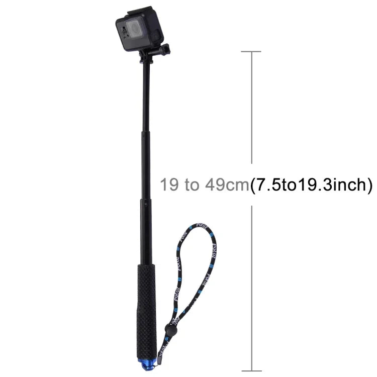عمود أحادي قابل للتمديد محمول باليد من PULUZ لكاميرات GoPro، Insta360، DJI وغيرها من الكاميرات الرياضية، الطول: 19-49 سم، الطول: 19-49 سم