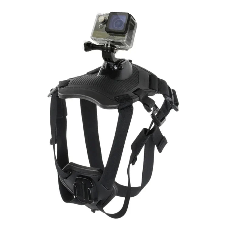 حزام صدر قابل للتعديل من PULUZ لحمل الكلب لكاميرات GoPro، Insta360، DJI وغيرها من الكاميرات الرياضية، حزام صدر للكلب