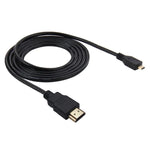 كابل فيديو HDMI 19 دبوس إلى Micro HDMI من PULUZ لكاميرات GoPro Hero11 Black / HERO10 Black / HERO9 Black /8 Black /7 /6 /5 /4 /3+ /3، سوني، LG، باناسونيك، كانون، نيكون، الهواتف الذكية والكاميرات، الطول: 1.5 م، كابل HDMI لـ GoPro