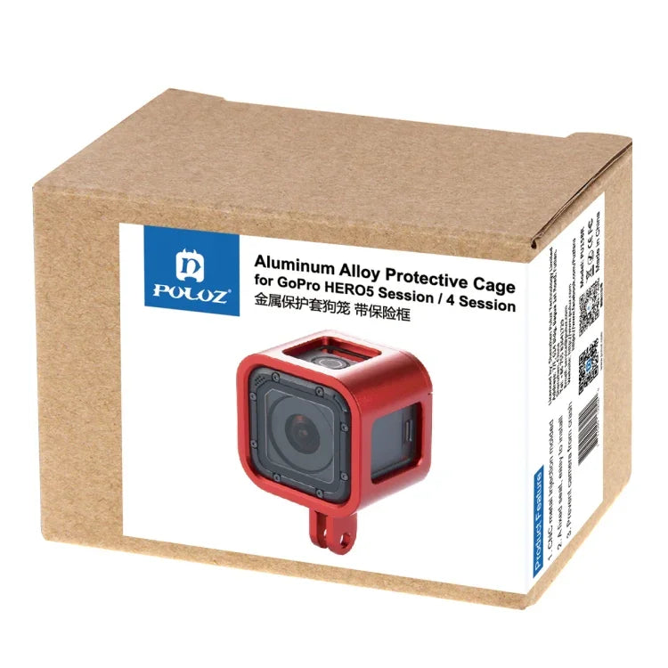غطاء حماية هيكل من سبائك الألمنيوم CNC مع إطار تأمين من PULUZ لكاميرات GoPro HERO5 Session /HERO4 Session /HERO Session، لهيكل HERO4 Session مع إطار، لهيكل HERO5 Session مع إطار، لهيكل HERO5 Session