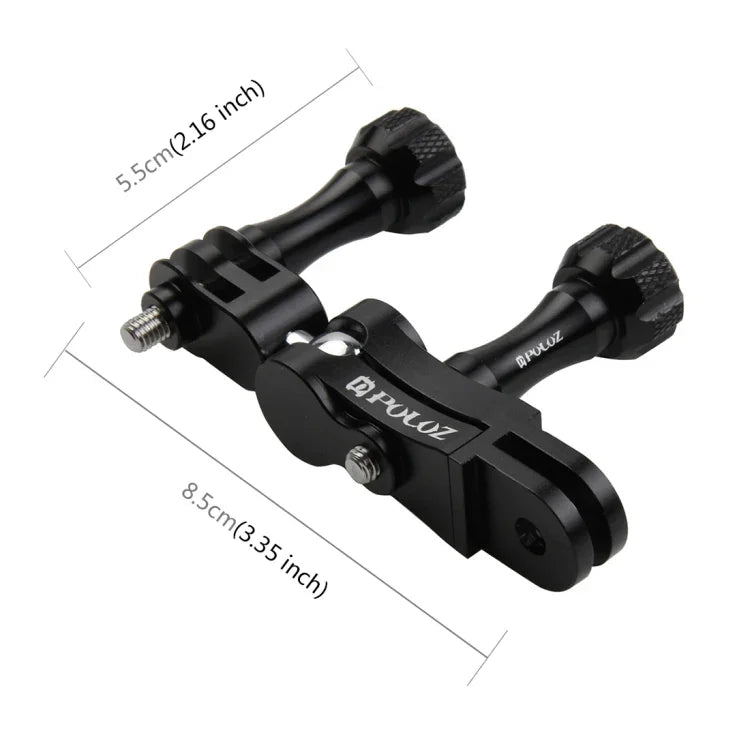 حامل كرة CNC من الألمنيوم مع مسمارين طويلين من PULUZ لكاميرات GoPro، Insta360، DJI وغيرها، مخزون CN