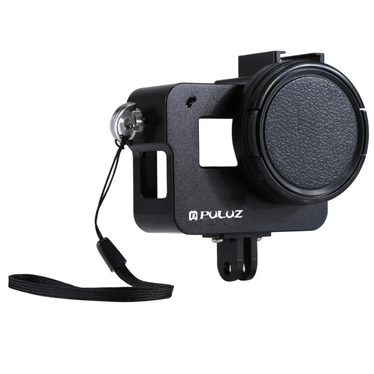 هيكل حماية من سبائك الألمنيوم CNC من PULUZ مع إطار تأمين وعدسة UV بقطر 52 مم لكاميرا GoPro HERO(2018) /7 Black /6 /5، لإطار سحب HERO6 /5، لإطار سحب HERO5