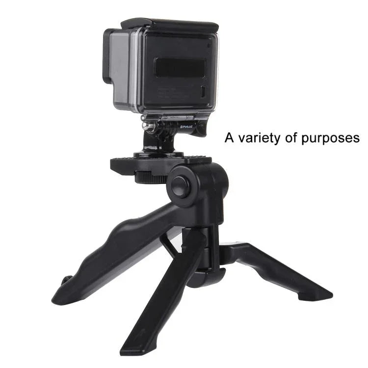 حامل ترايبود قابل للطي مع محول وبراغي من PULUZ لكاميرات GoPro وInsta360 وDJI وغيرها، الحد الأقصى للحمولة: 2 كجم