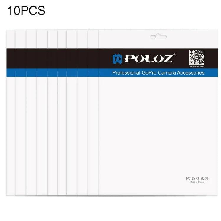 10 قطع PULUZ 33 سم × 23.5 سم حقيبة تعبئة بسحاب مع فتحة تعليق أمامية شفافة ولؤلؤية بيضاء للمجوهرات (المقاس: XL)، المقاس: XL