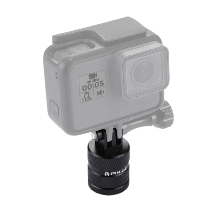 محول حامل ثلاثي القوائم بمسمار 1/4 بوصة PULUZ لكاميرات GoPro، Insta360، DJI وغيرها، حجم طويل 1/4 بوصة
