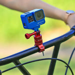 محول مقبض دراجة من الألمنيوم دوار 360 درجة مع برغي لكاميرات GoPro وInsta360 وDJI وغيرها من كاميرات الحركة، مخزون الصين (أحمر)، مخزون الصين (أزرق)، محول مقبض الدراجة 1