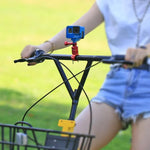 محول مقبض دراجة من الألمنيوم دوار 360 درجة مع برغي لكاميرات GoPro وInsta360 وDJI وغيرها من كاميرات الحركة، مخزون الصين (أحمر)، مخزون الصين (أزرق)، محول مقبض الدراجة 1