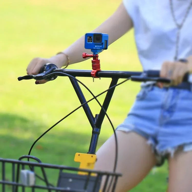 محول مقبض دراجة من الألمنيوم دوار 360 درجة مع برغي لكاميرات GoPro وInsta360 وDJI وغيرها من كاميرات الحركة، مخزون الصين (أحمر)، مخزون الصين (أزرق)، محول مقبض الدراجة 1