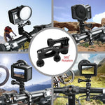 محول مقبض دراجة من الألمنيوم دوار 360 درجة مع برغي لكاميرات GoPro وInsta360 وDJI وغيرها من كاميرات الحركة، محول مقبض الدراجة 2