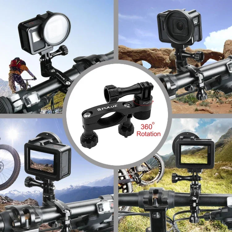 محول مقبض دراجة من الألمنيوم دوار 360 درجة مع برغي لكاميرات GoPro وInsta360 وDJI وغيرها من كاميرات الحركة، محول مقبض الدراجة 2