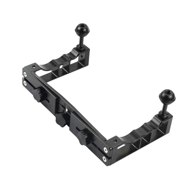 حامل ذراع إضاءة غوص مزدوج محمول قابل للتعديل من CNC الألمنيوم لكاميرات GoPro وInsta360 وDJI وغيرها من كاميرات الحركة من PULUZ، حامل ذراع مزدوج محمول
