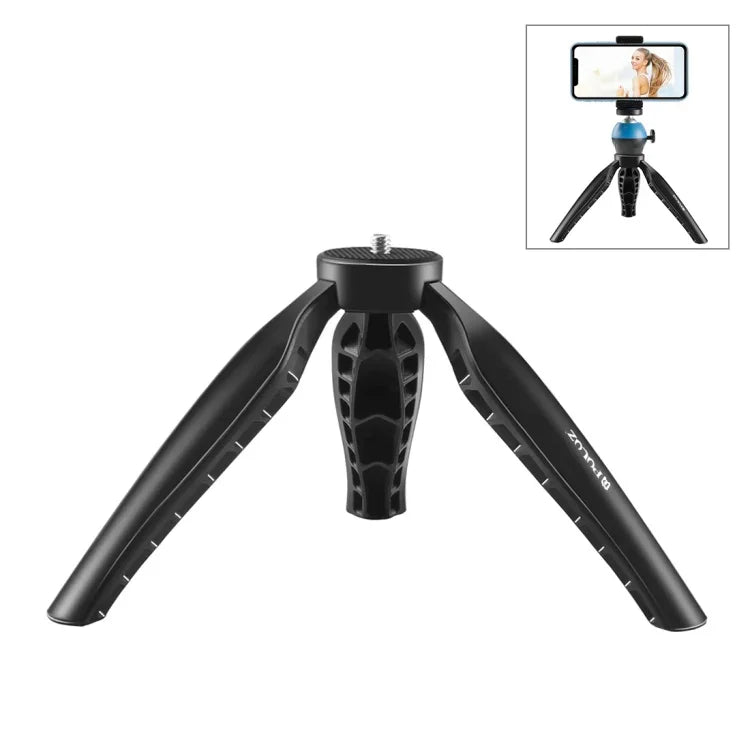 حامل ثلاثي القوائم مكتبي بسيط صغير من ABS بمسمار 1/4 بوصة لكاميرات DSLR والرقمية، ارتفاع العمل: 9 سم، حامل ثلاثي ABS