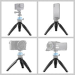حامل ثلاثي القوائم مكتبي بسيط صغير من ABS بمسمار 1/4 بوصة لكاميرات DSLR والرقمية، ارتفاع العمل: 9 سم، حامل ثلاثي ABS