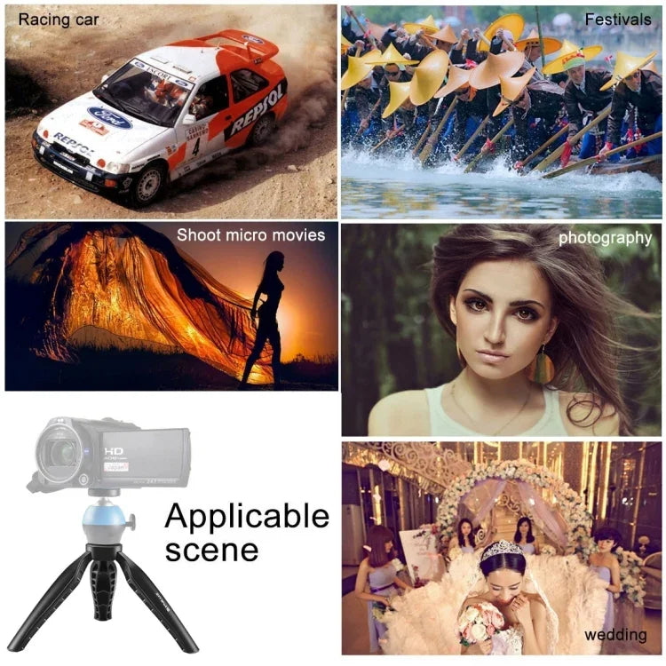 حامل ثلاثي القوائم مكتبي بسيط صغير من ABS بمسمار 1/4 بوصة لكاميرات DSLR والرقمية، ارتفاع العمل: 9 سم، حامل ثلاثي ABS