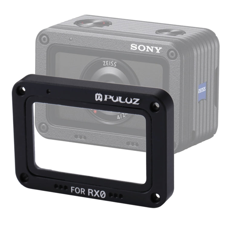 واقي عدسة من الألمنيوم مع زجاج مقسى من PULUZ لكاميرا Sony RX0 / RX0 II، مع براغي ومفكات، أمامي أحمر لهب