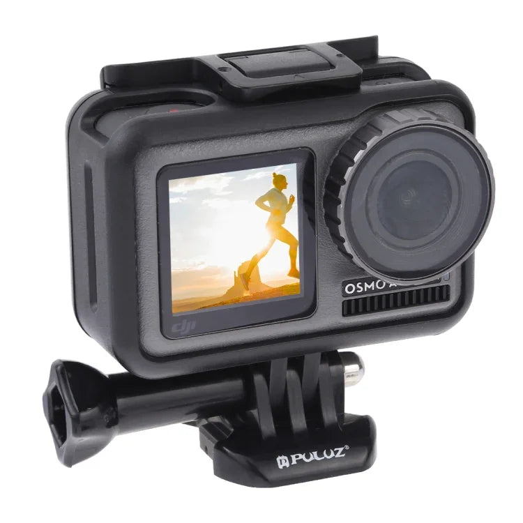 إطار حماية قياسي من ABS لحماية DJI Osmo Action من PULUZ، مع مشبك تثبيت أساسي ومسمار، ABS