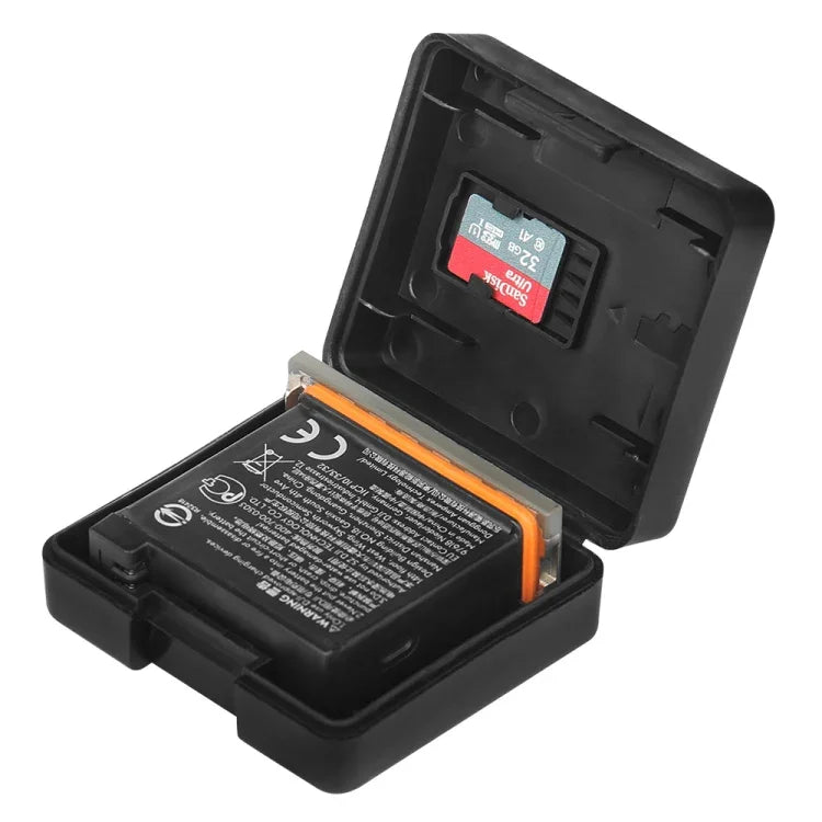 صندوق تخزين بطاريات بلاستيكي صلب من PULUZ لكاميرات DJI Osmo Action 6 / 5 Pro / Action 4 / GoPro HERO13 Black /12 Black /11 Black /10 Black /9 Black AHDBT-901 Enduro Battery، AHDBT-901
