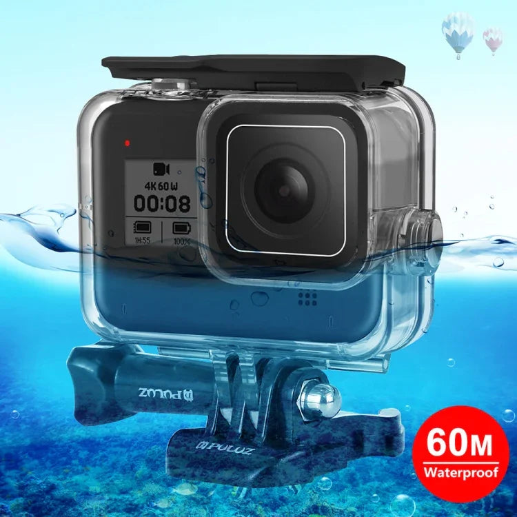 غطاء كاميرا غطس مقاوم للماء حتى عمق 60 متر من PULUZ لكاميرا GoPro HERO8 Black، لـ GoPro HERO8 Black