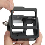 هيكل حماية من سبائك الألمنيوم CNC مع إطار تأمين وعدسة UV بحجم 52 مم لكاميرا GoPro HERO8 Black من PULUZ، لـ HERO8 Black مع إطار